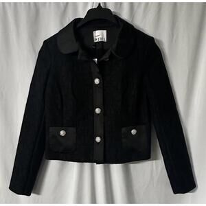 NWT WEILL Billie Noir Womens Long Sleeve Black Button Dress Blazer Jacket Size 1